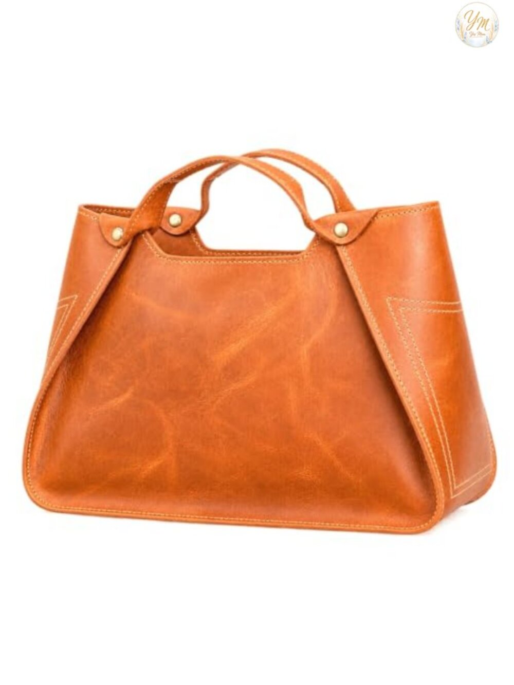 Genuine Leather Tote Bag Women Structured Work Travel Handbag Zip Top